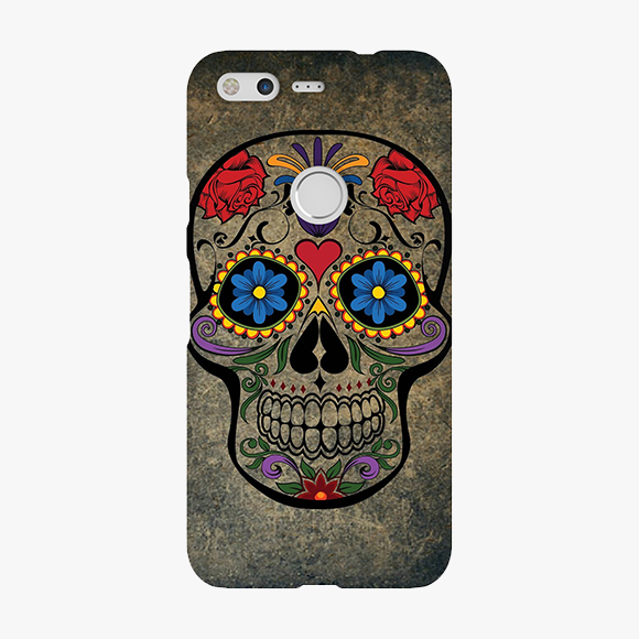 Artistic Design on Skull Google Pixel Phone Case