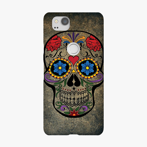 Artistic Design on Skull Google Pixel 2 Phone Case