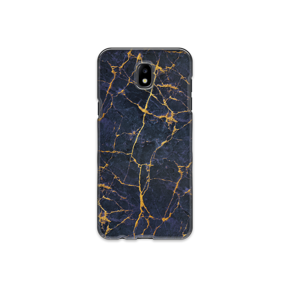 Granite Dark Blue & Gold Marble Samsung Galaxy J7 (2017) Phone Case