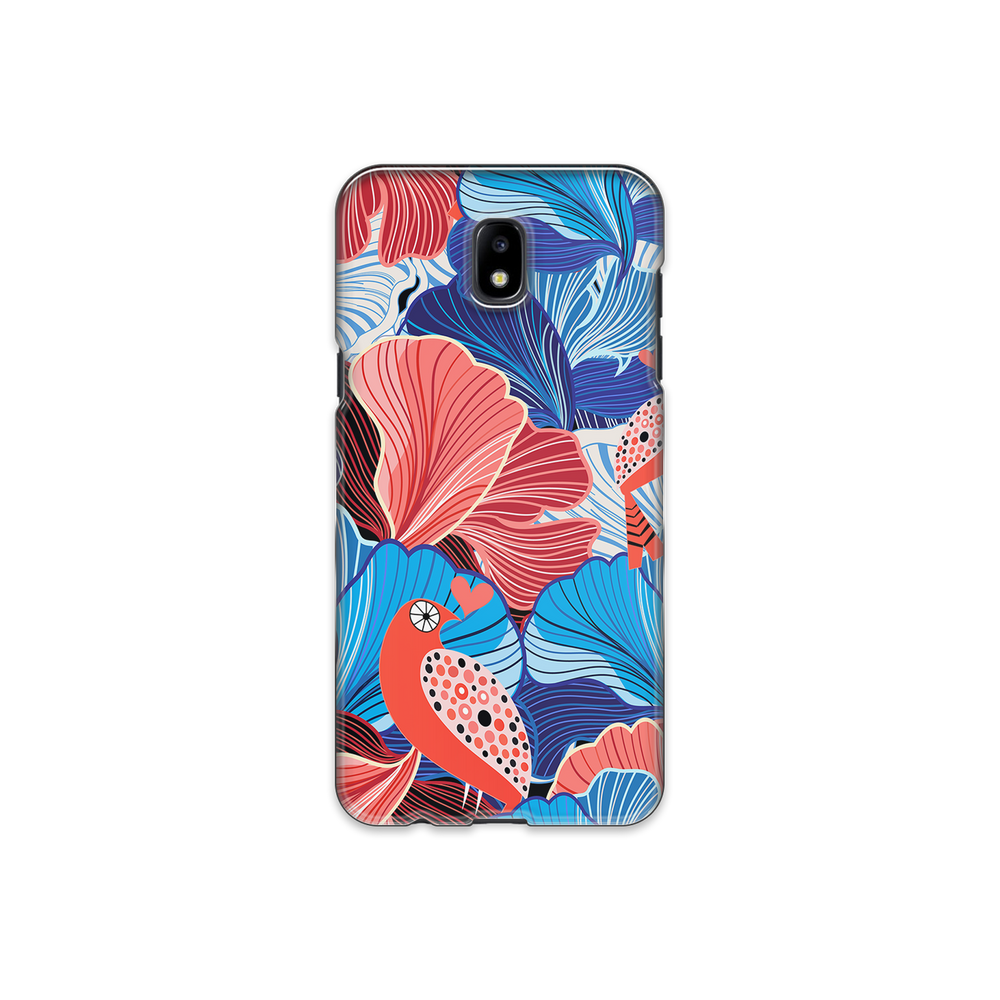 Blue and Red Floral Art Samsung Galaxy J7 (2017) Phone Case