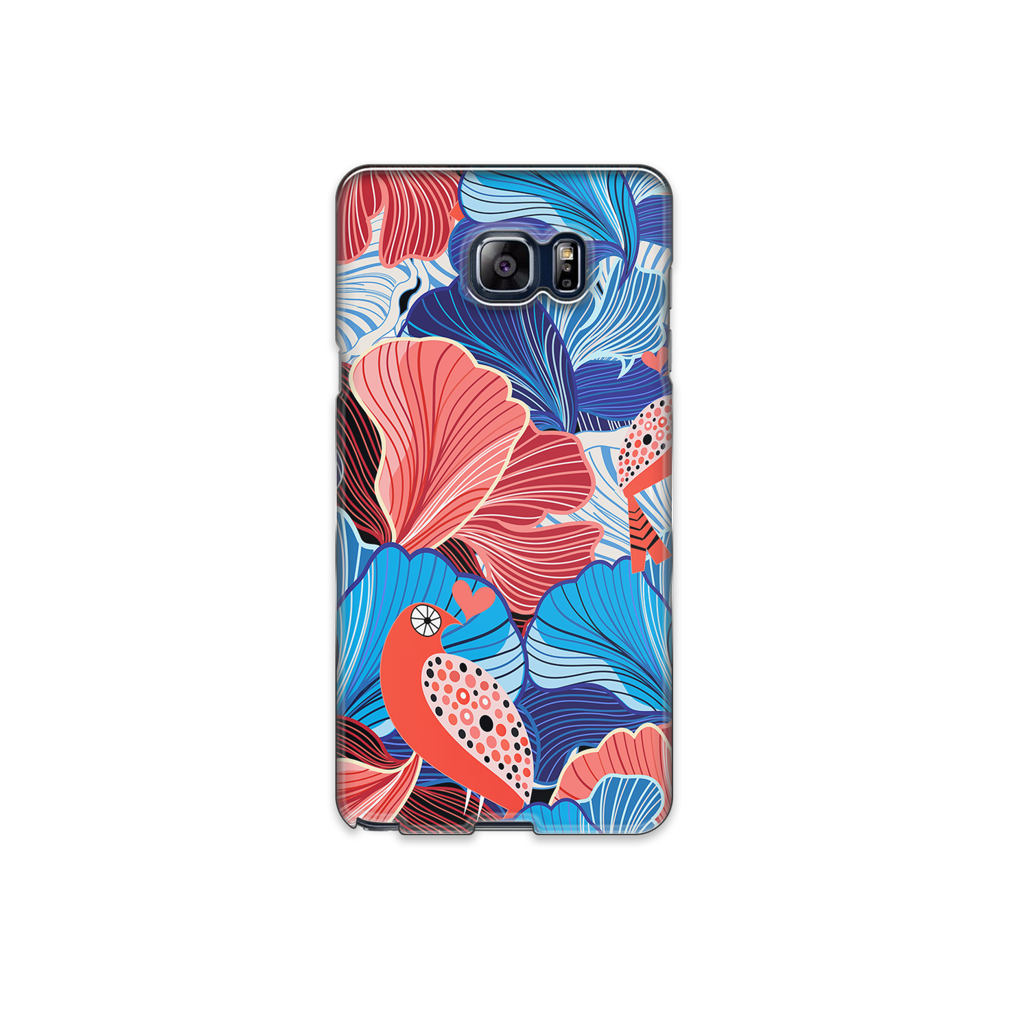 Blue and Red Floral Art Samsung Galaxy Note 5 Phone Case