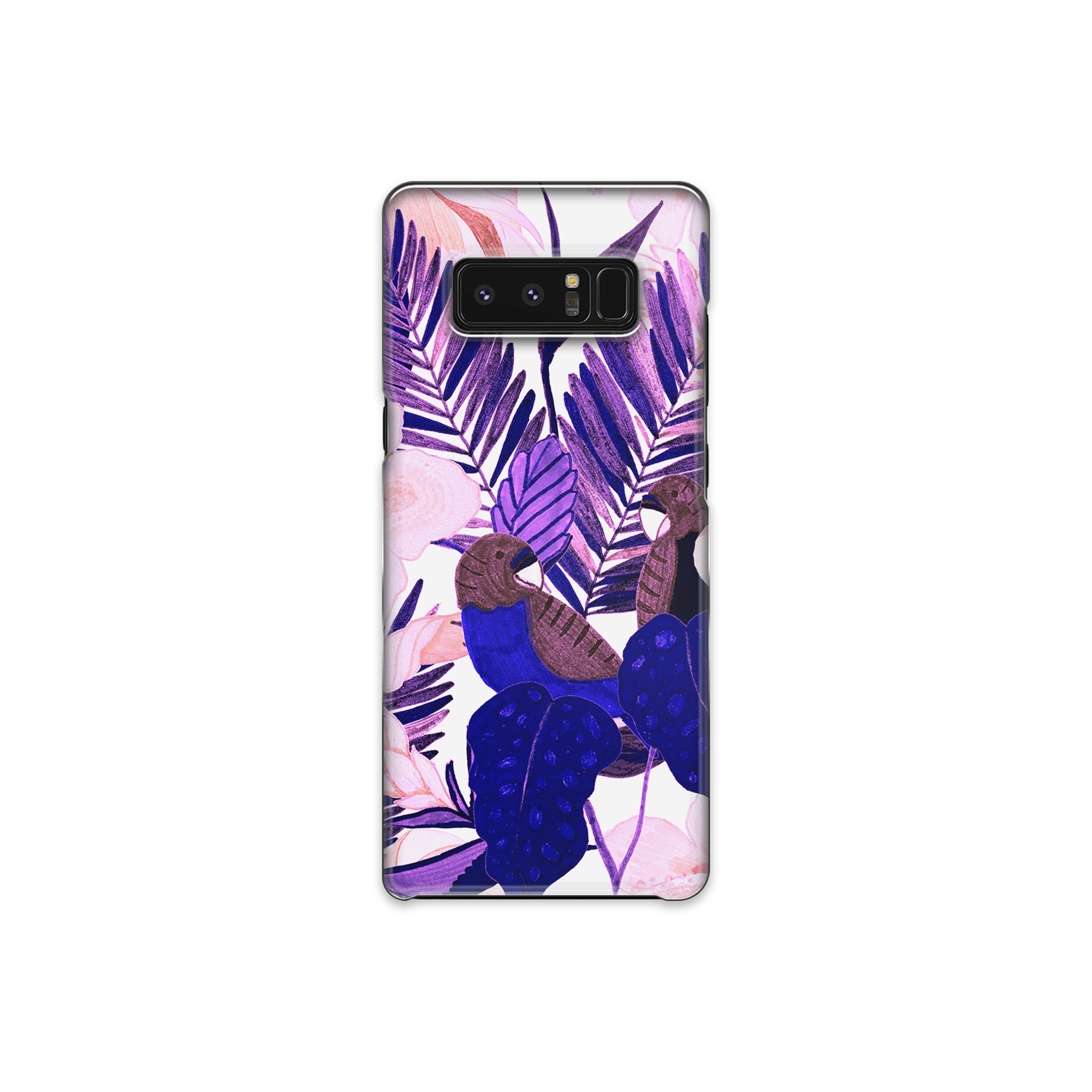 Purple and Pink Tropical Leaves Samsung Galaxy Note 8 Phone Case