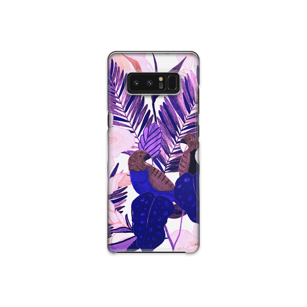 Purple and Pink Tropical Leaves Samsung Galaxy Note 8 Phone Case