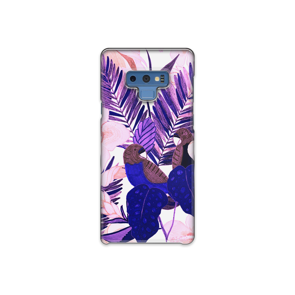 Purple and Pink Tropical Leaves Samsung Galaxy Note 9 Phone Case
