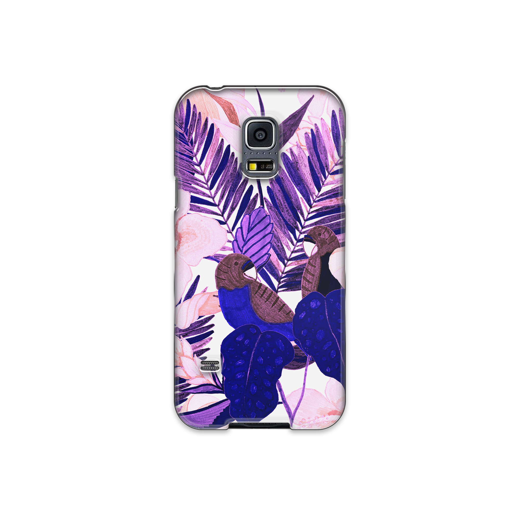 Purple and Pink Tropical Leaves Samsung Galaxy S5 Phone Case