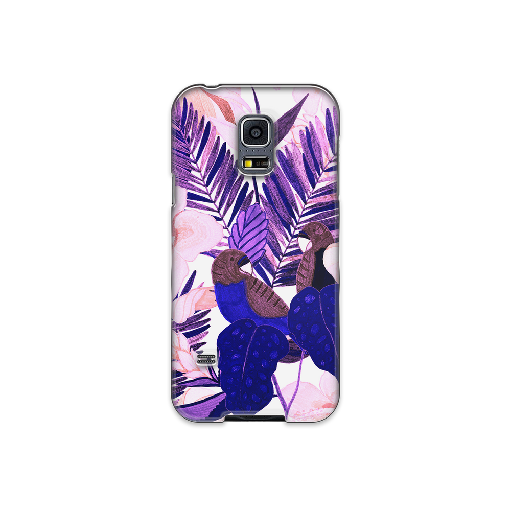 Purple and Pink Tropical Leaves Samsung Galaxy S5 Phone Case