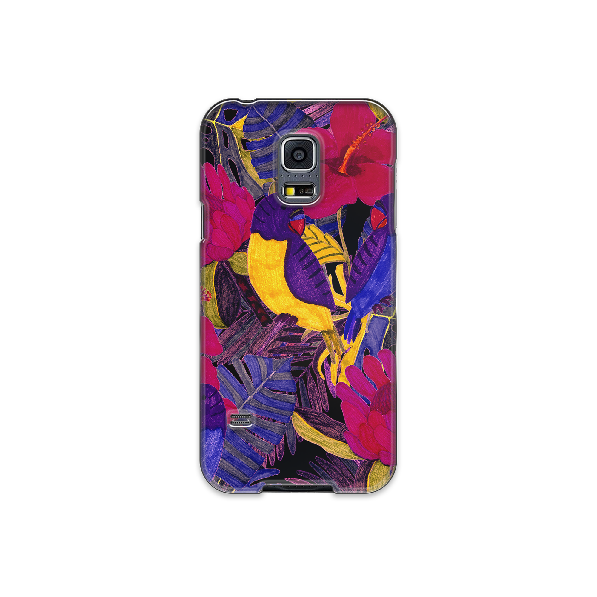 Painted Crimson Flower Samsung Galaxy S5 Phone Case