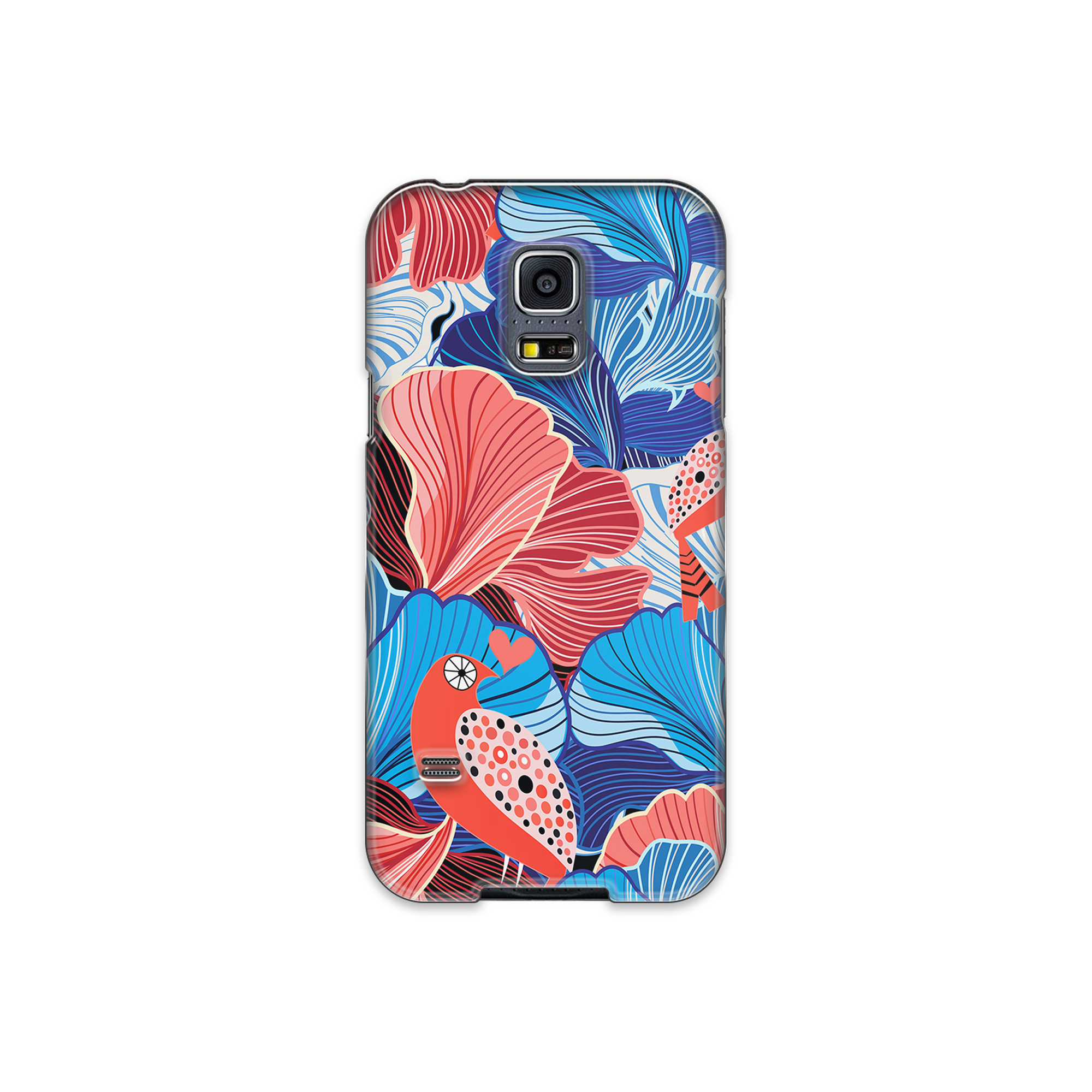 Blue and Red Floral Art Samsung Galaxy S5 Phone Case