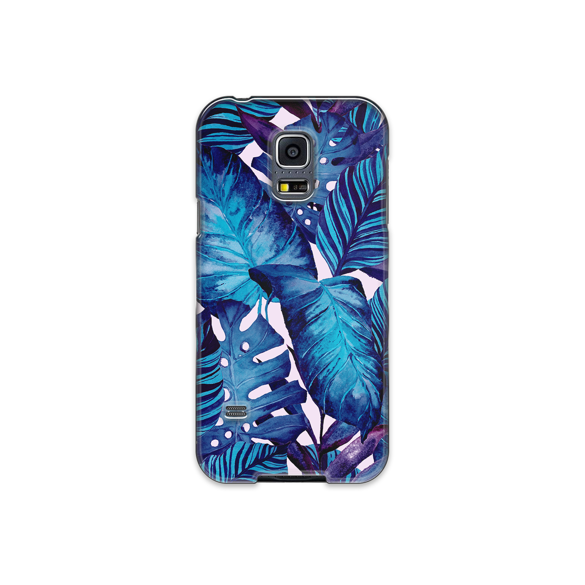 Blue Tropical Leaf Samsung Galaxy S5 Phone Case