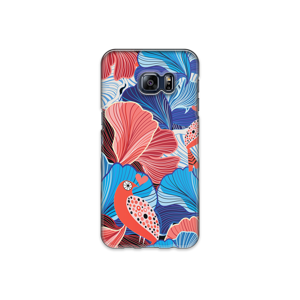 Blue and Red Floral Art Samsung Galaxy S6 Edge Plus Phone Case