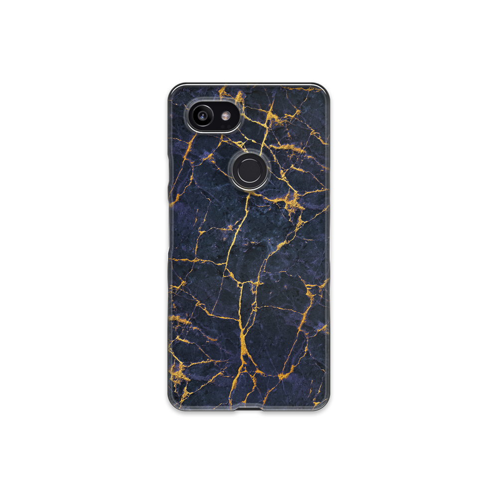 Granite Dark Blue & Gold Marble Google Pixel 2 XL Phone Case