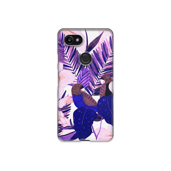 Purple and Pink Tropical Leaves Google Pixel 2 XL Phone Case