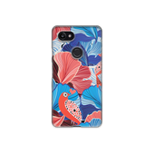Blue and Red Floral Art Google Pixel 2 XL Phone Case