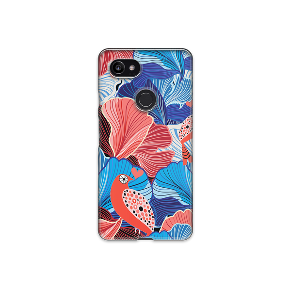 Blue and Red Floral Art Google Pixel 2 XL Phone Case
