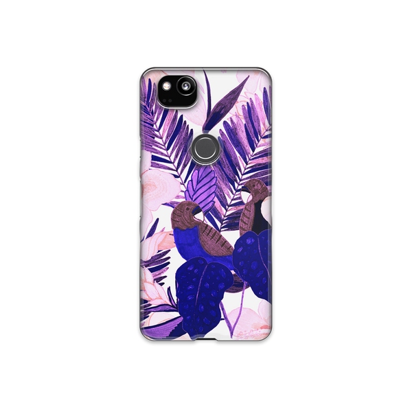 Purple and Pink Tropical Leaves Google Pixel 2 Phone Case