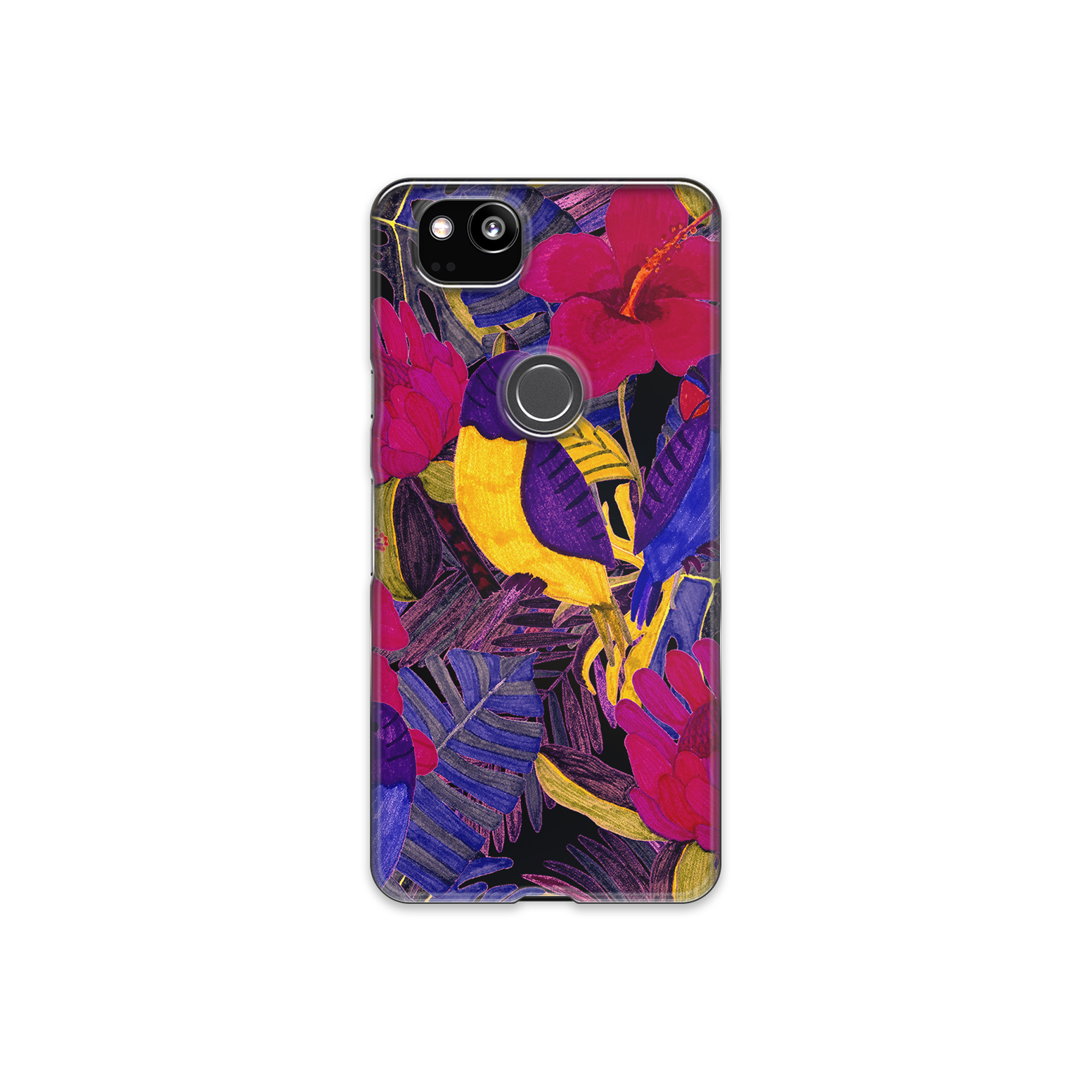 Painted Crimson Flower Google Pixel 2 Phone Case