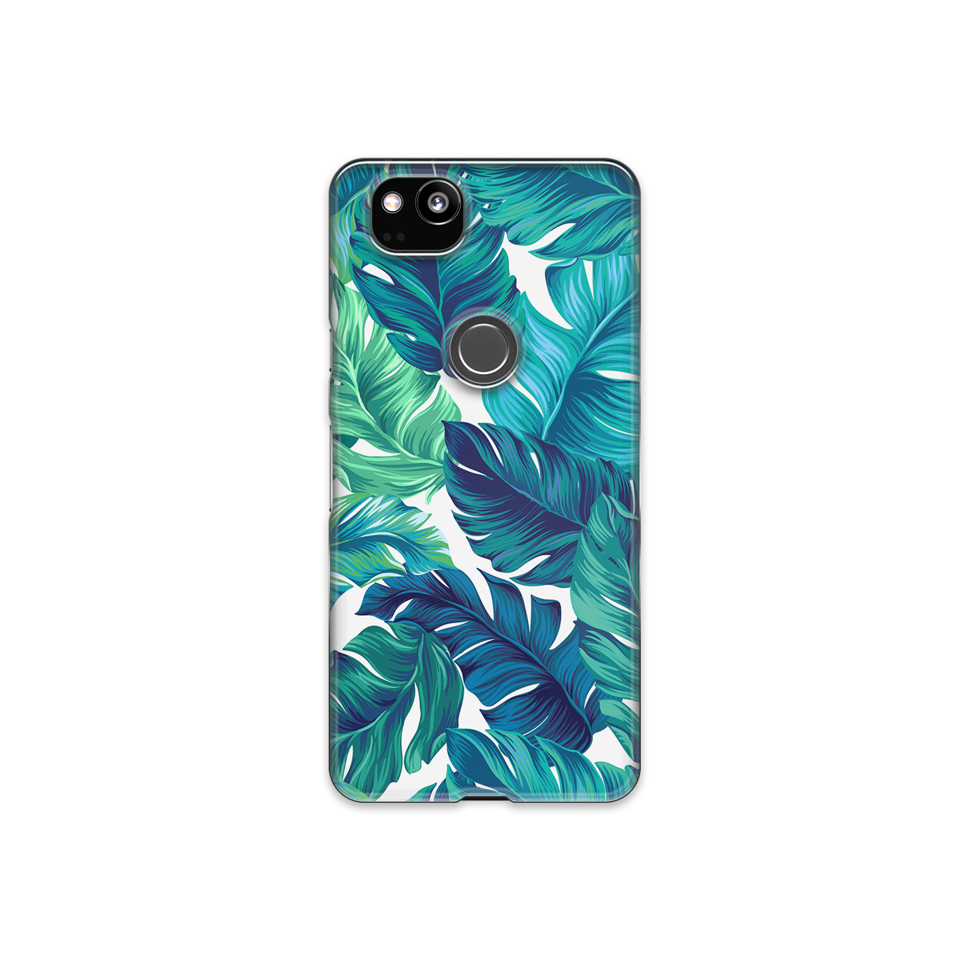 Green Tropical Leaves Google Pixel 2 Phone Case