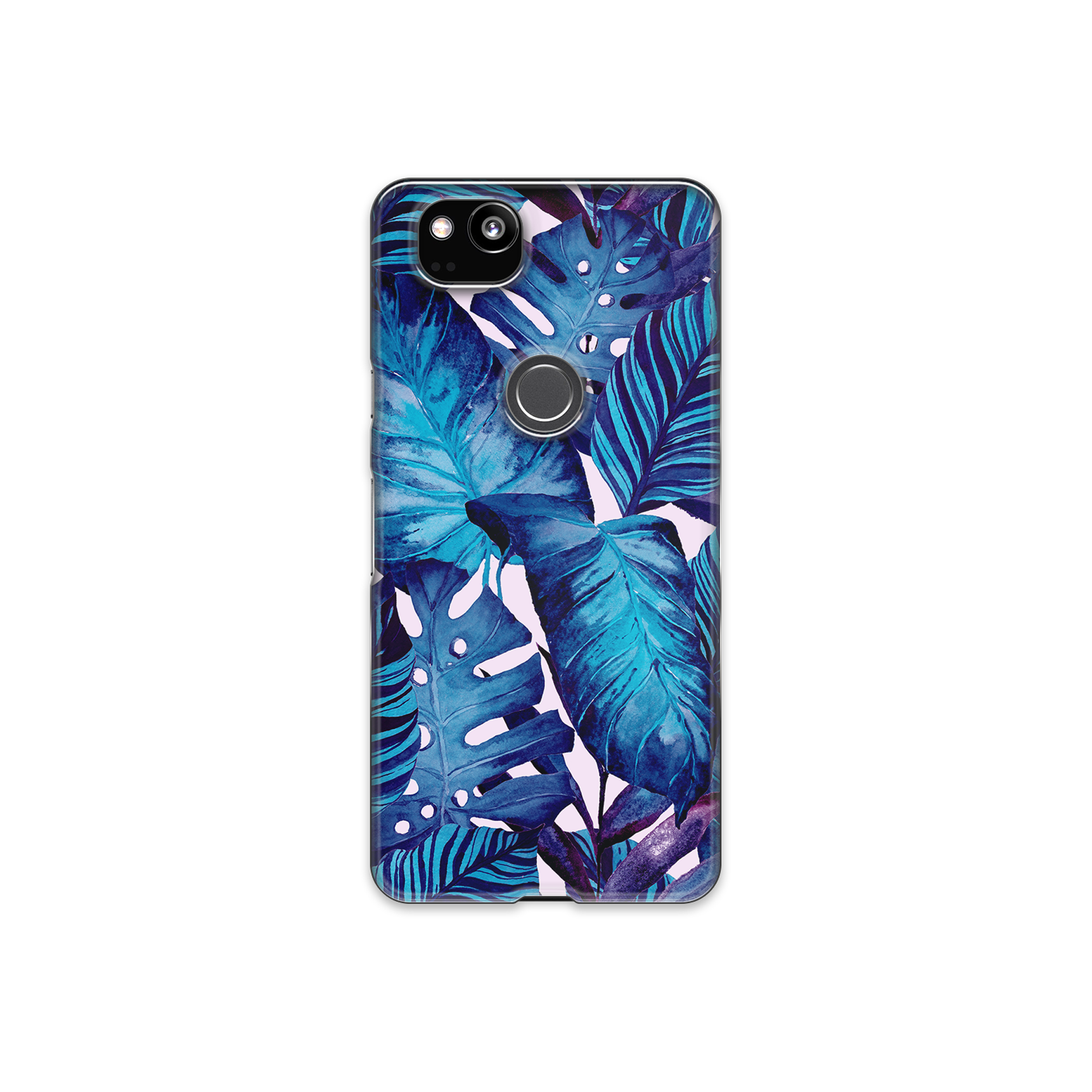 Blue Tropical Leaf Google Pixel 2 Phone Case