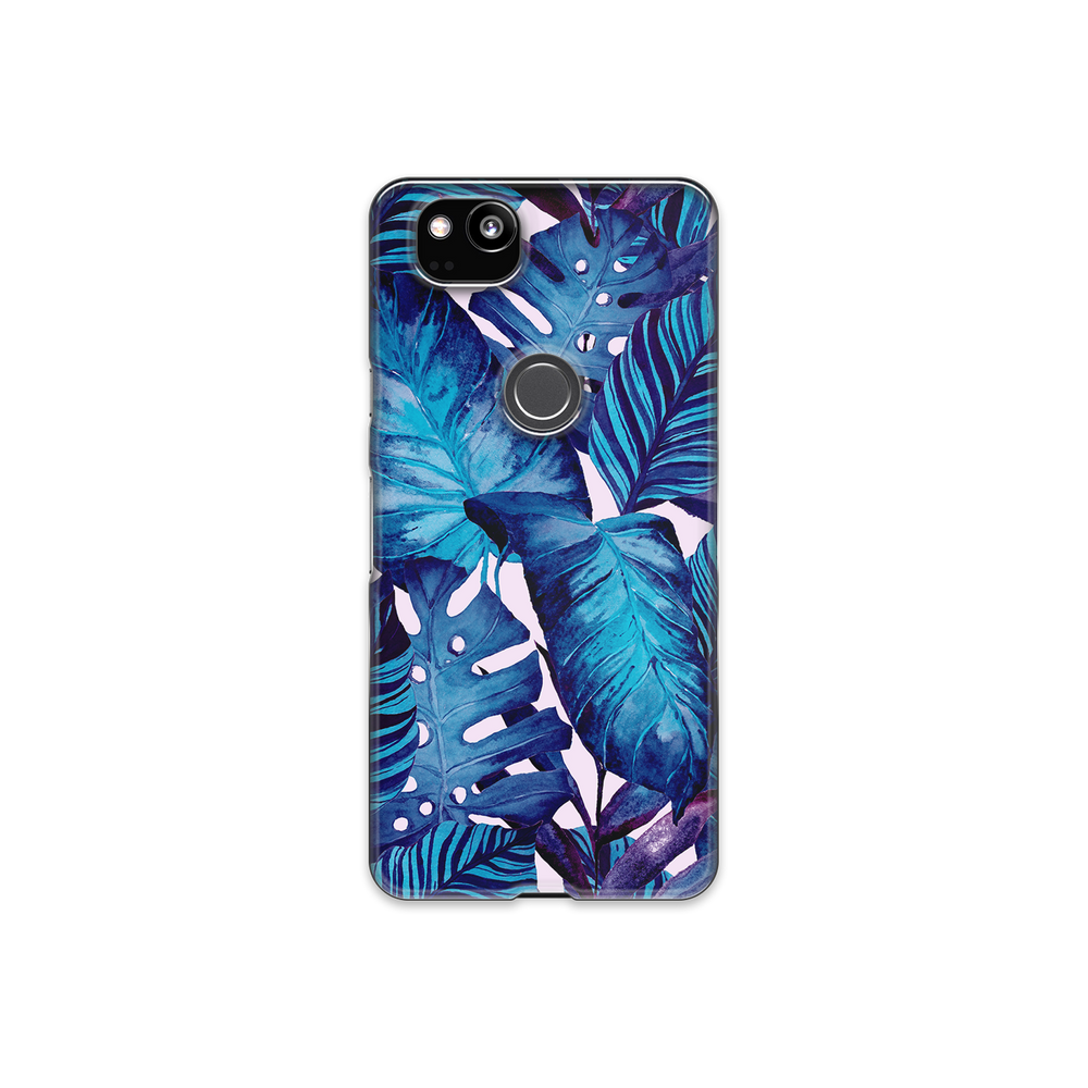 Blue Tropical Leaf Google Pixel 2 Phone Case