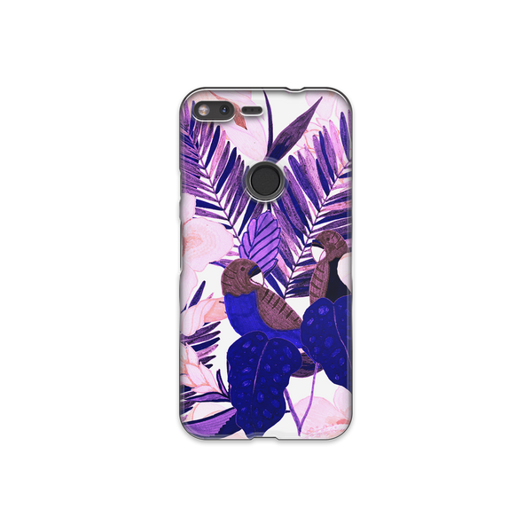 Purple and Pink Tropical Leaves Google Pixel XL Phone Case