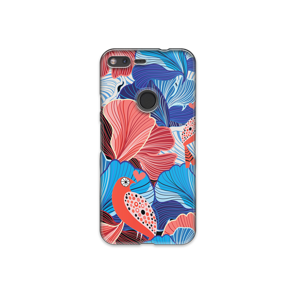 Blue and Red Floral Art Google Pixel XL Phone Case