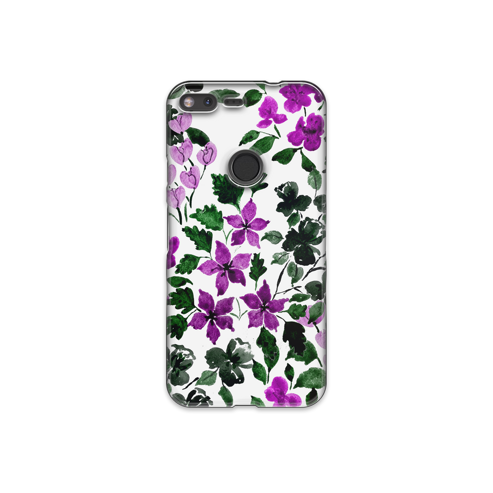 Purple Flower Art Google Pixel Phone Case