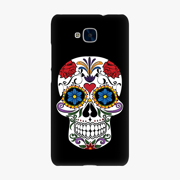 Blue and Red Design on Skull Huawei Honor 5c Phone Case