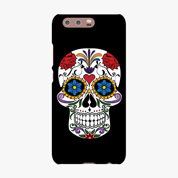 Blue and Red Design on Skull Huawei P10 Phone Case