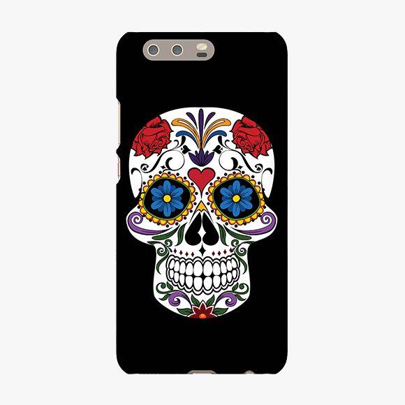 Blue and Red Design on Skull Huawei P10 Plus Phone Case