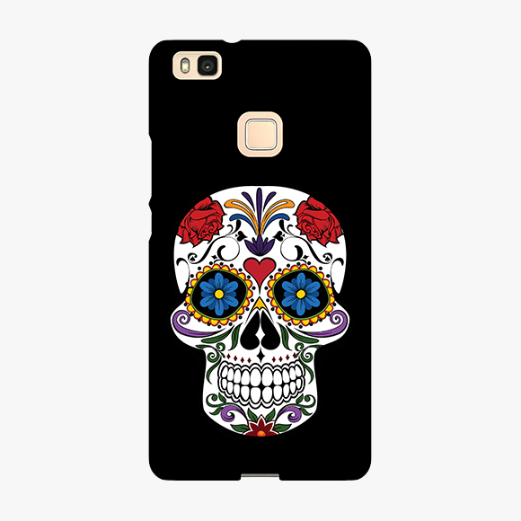 Blue and Red Design on Skull Huawei P9 Lite Phone Case