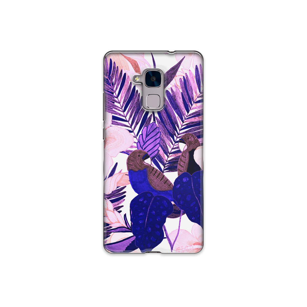 Purple and Pink Tropical Leaves Huawei Honor 5c Phone Case