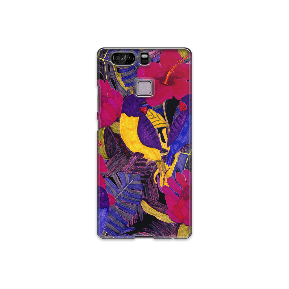 Painted Crimson Flower Huawei P9 Phone Case