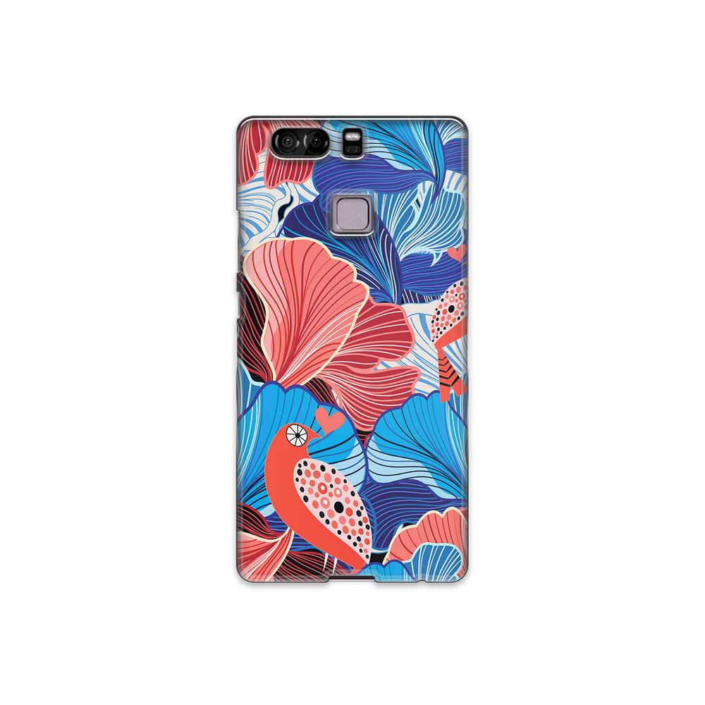Blue and Red Floral Art Huawei P9 Phone Case