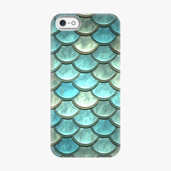 Blue Colored scales pattern iPhone 5 Phone Case