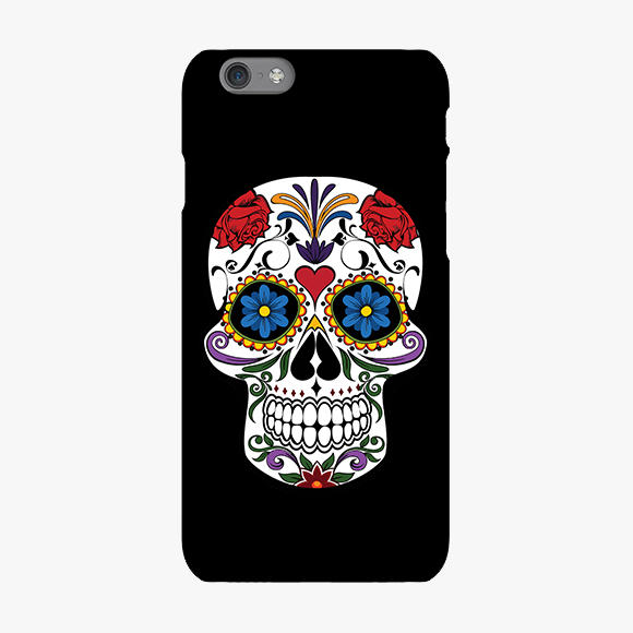 Blue and Red Design on Skull iPhone 6s Phone Case