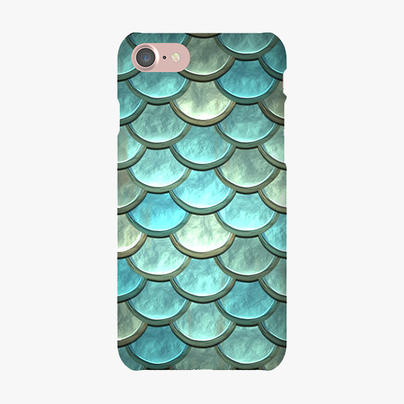 Blue Colored scales pattern iPhone 7 Phone Case