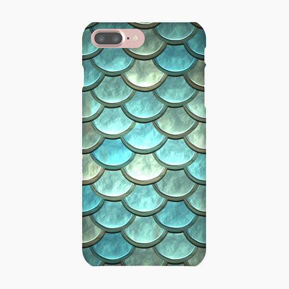 Blue Colored scales pattern iPhone 7 Plus Phone Case