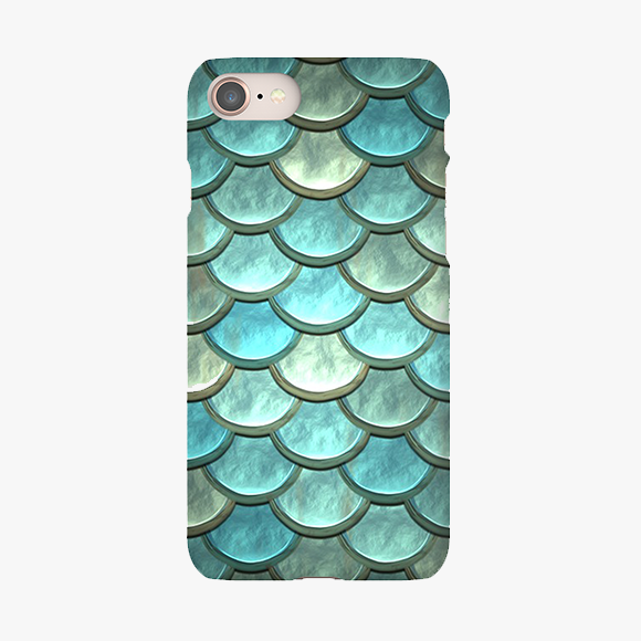 Blue Colored scales pattern iPhone 8 Phone Case