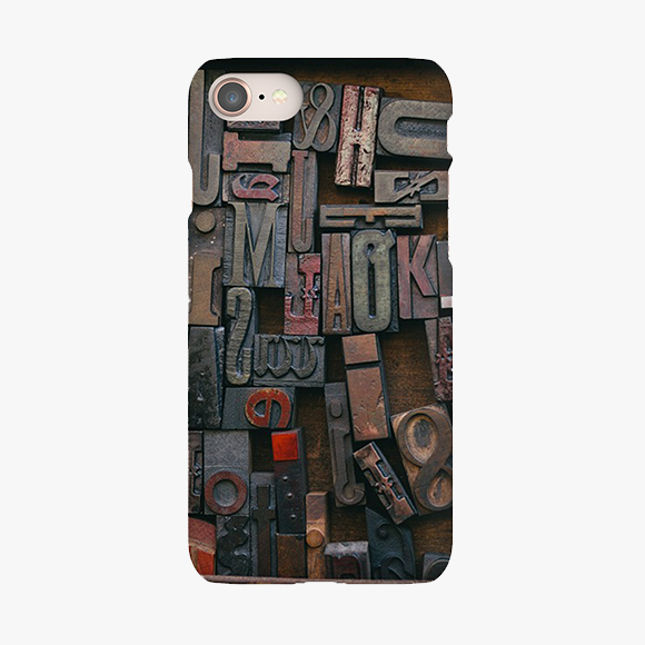 Alphabets On Wooden Block iPhone 8 Phone Case