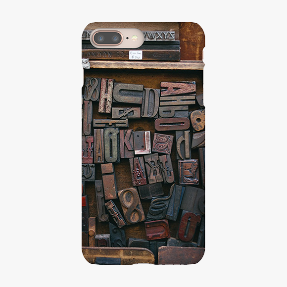 Alphabets On Wooden Block iPhone 8 Plus Phone Case