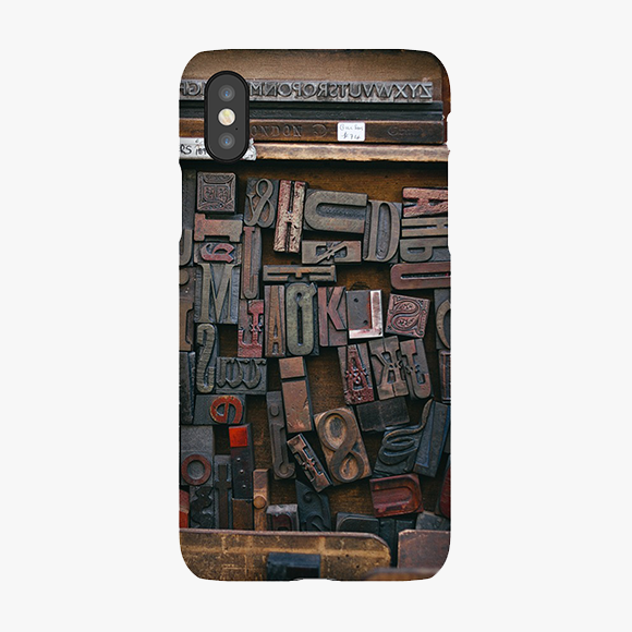Alphabets On Wooden Block iPhone X Phone Case