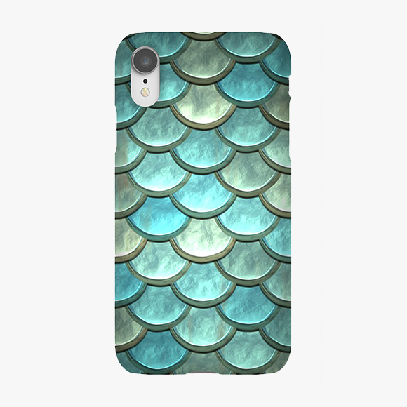 Blue Colored scales pattern iPhone XR Phone Case