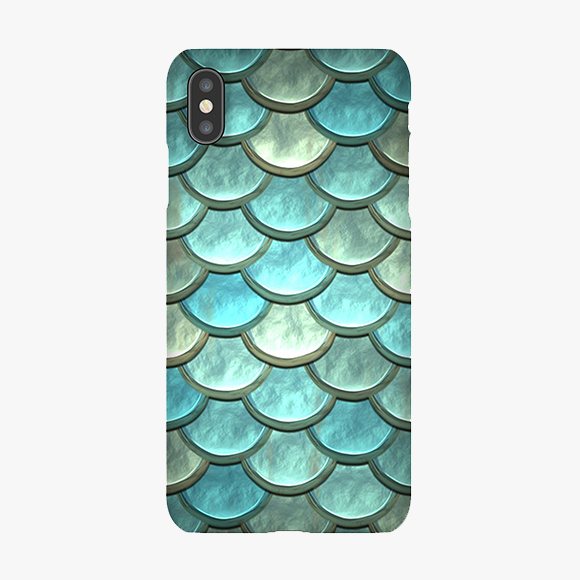 Blue Colored scales pattern iPhone XS Max Phone Case
