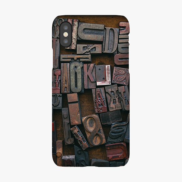 Alphabets On Wooden Block iPhone XS Phone Case