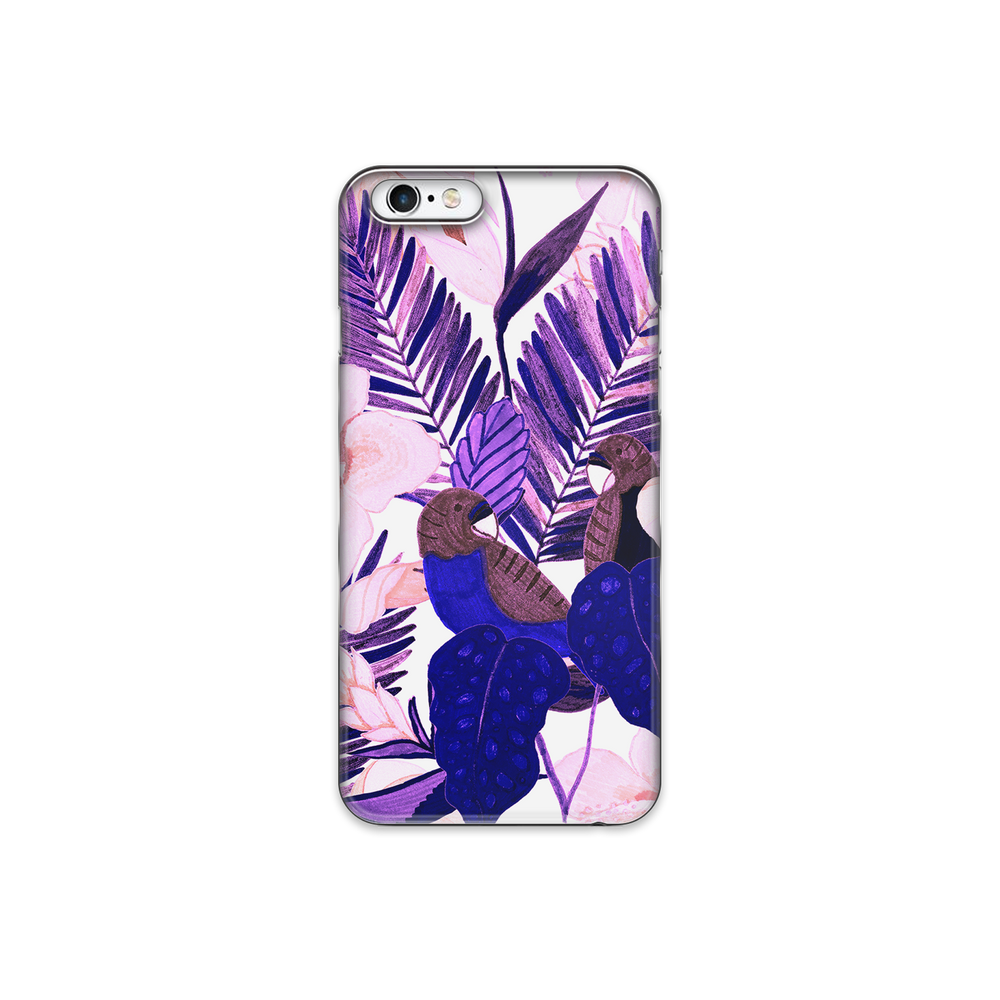 Purple and Pink Tropical Leaves iPhone 6s Plus Phone Case