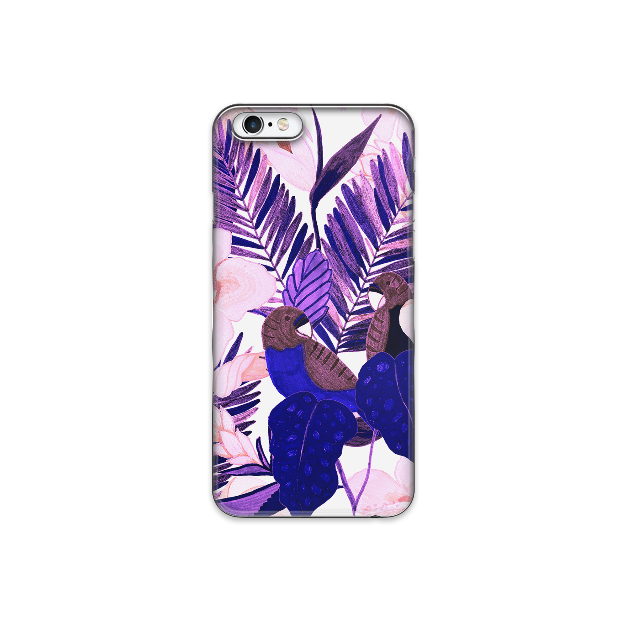 Purple and Pink Tropical Leaves iPhone 6s Phone Case