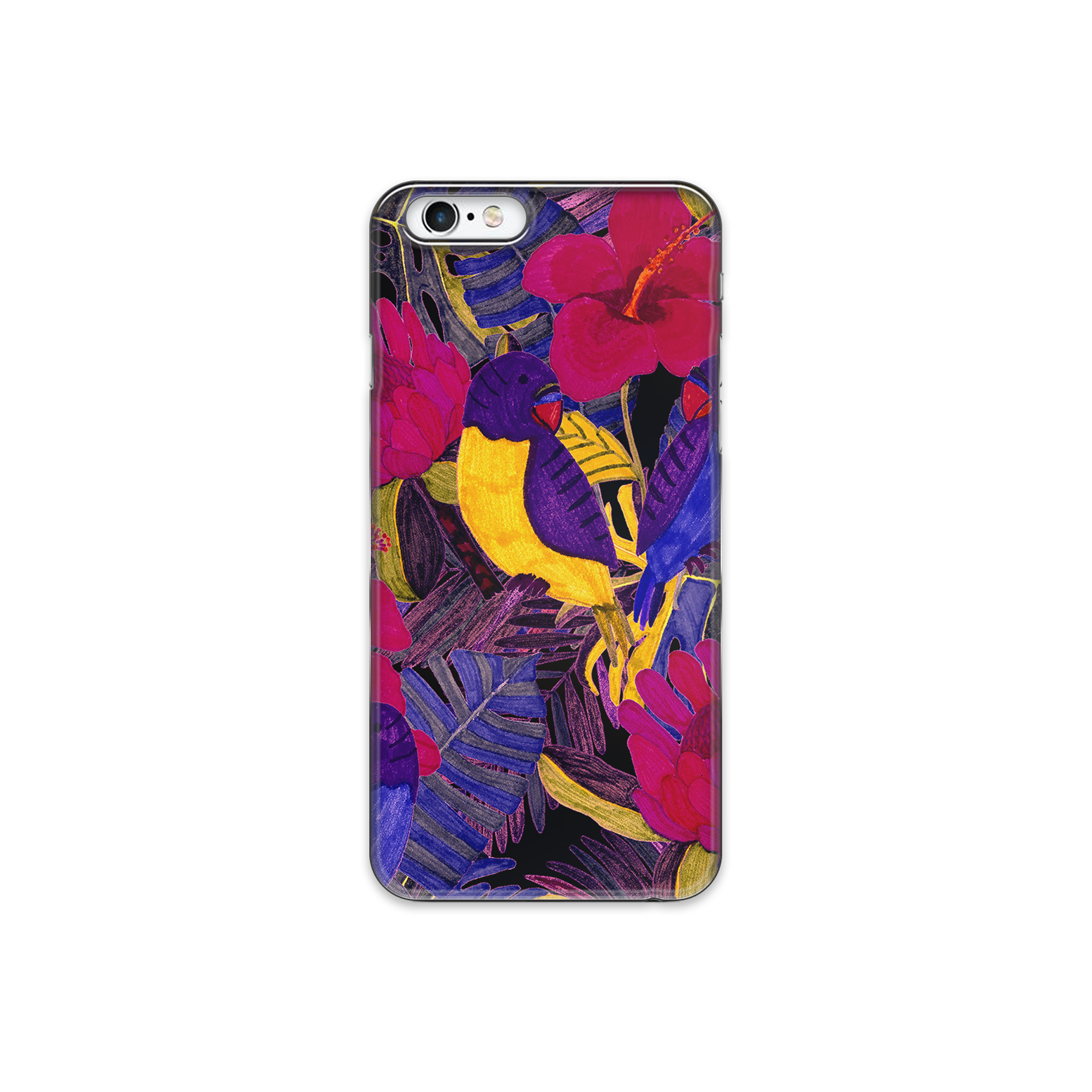 Painted Crimson Flower iPhone 6s Plus Phone Case