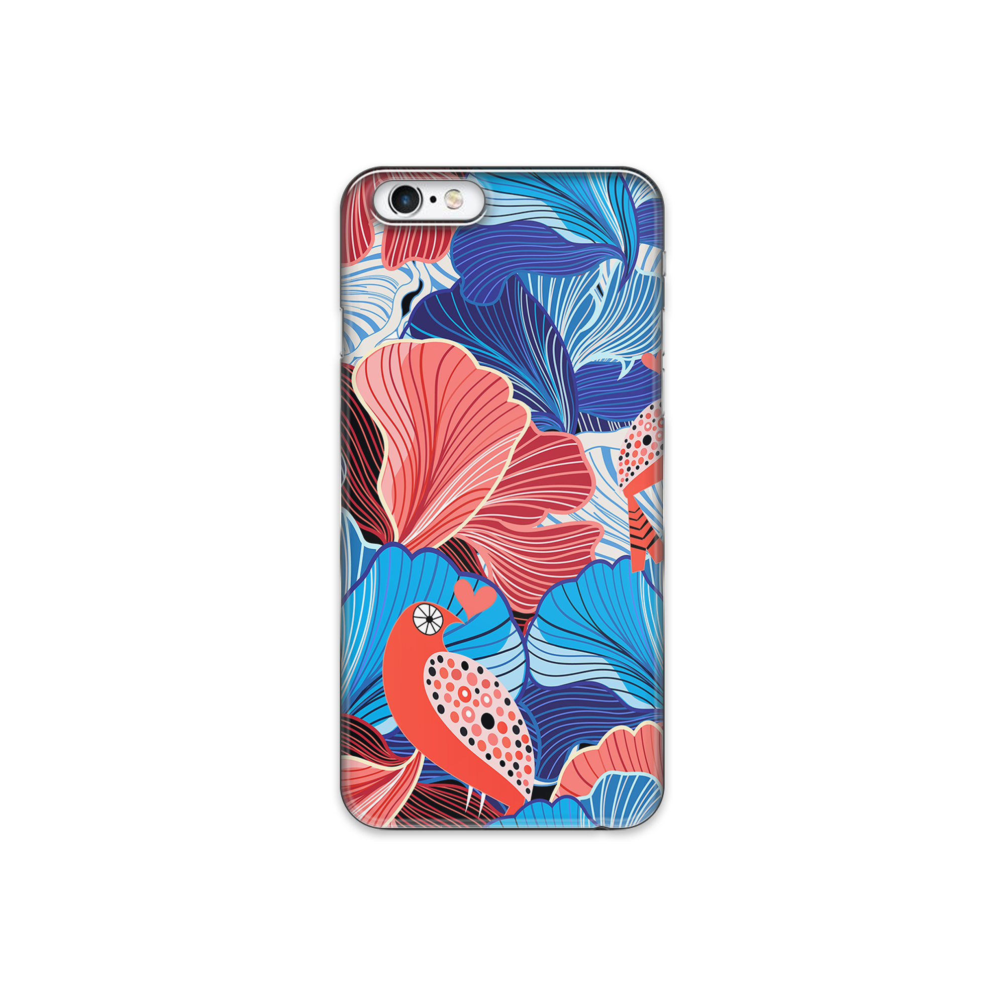 Blue and Red Floral Art iPhone 6s Phone Case