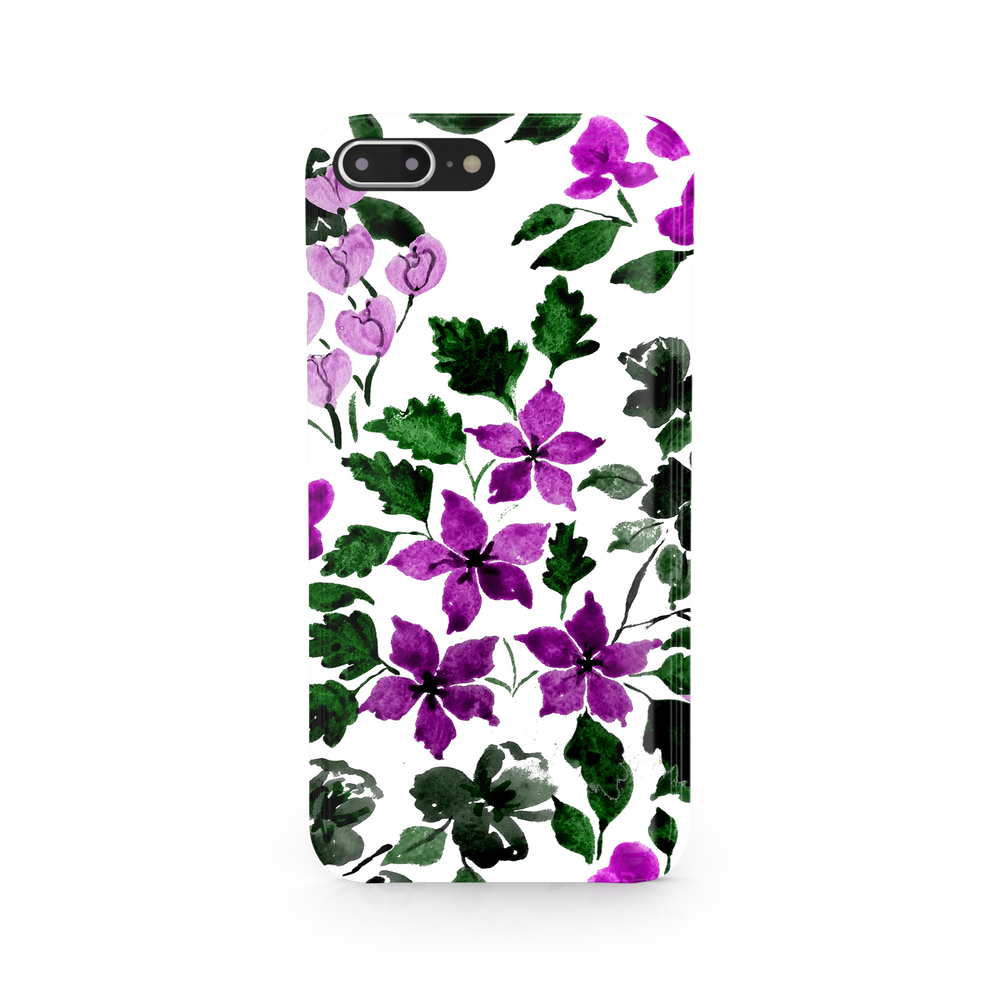 Purple Flower Art iPhone 8 Plus Phone Case