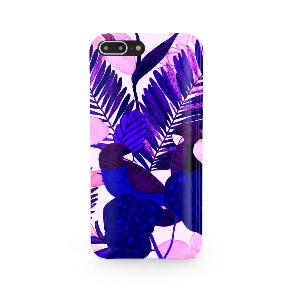 Purple Palm Leaf iPhone 8 Plus Phone Case
